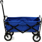 Mac Sports Heavy Duty Steel Frame Collapsible Folding 150 Pound Capacity Outdoor Camping Garden Utility Wagon Yard Cart, Blue by MacSports