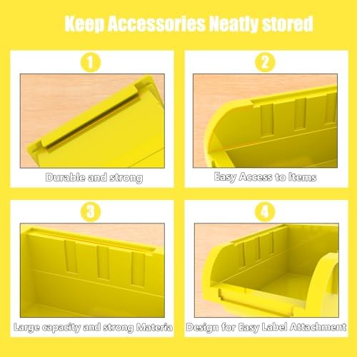 Wall Mounted Storage System 90PCS - Heavy-Duty Plastic Bins for Garage，Home, Closet & Bedroom Organization, Rack Holds Nuts, Bolts, Tools, Hardware - Image 3
