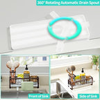 HapiRm Sponge Holder for Kitchen Sink - Self-draining Sink Caddy with Brush and Dishcloth Holders, Stainless Steel Kitchen Organizer for Countertop - Bronze - Image 2