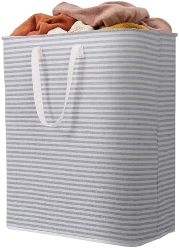 Lifewit 1 Pack Laundry Basket 125L Each, Collapsible Clothes Hamper with Reinforced Handles, Freestanding Waterproof Design for Bedroom and Laundry Room, Grey 125L Total by Lifewit