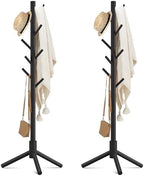 Wooden Coat Rack Free Standing with 8 Hooks 3 Adjustable Coat Tree,2 PCS by Haddockway