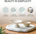 Natural Marble Trinket Tray – 9"x6" Cloud Shaped Decorative Dish for Jewelry, Keys, Perfume, Cosmetics, Vanity, Bathroom, Candle, Kitchen & Countertop | Stone Catchall or Gift (Rainy White) - Image 3