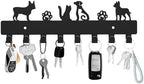 GTK Key Hooks with 8 Hooks Wall Mounted, Key Holder for Wall Decor, Dog Key Holder for Entryway, Self Adhesive Cat Key Rack for Living Room by GTK