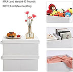 HOONEX Storage Bins with Lids for Organizing, Pack of 2, Storage Boxes with 2 Carrying Handles and Sturdy Heavy Cardboard, 16.5" L x 11.8" W x 7.5" H for Shoes, Books, Clothes, Nursery, White - Image 2