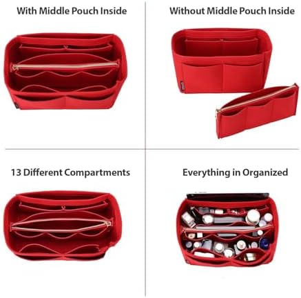 OMYSTYLE Purse Organizer Insert, Felt Tote Bag Organizer Insert with 5 Sizes, Handbag Dividers for Inside Purse, Compatible with Longchamp, Neverful, Speedy and More - Image 2