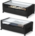 Under Bed Storage with Wheels High Size for Shoe Clothing Storage | Smooth-rolling wheels slide easily under most beds for quick everyday access by FOUCSSOMEI