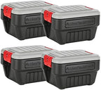 Rubbermaid® ActionPacker®️ 8 Gal Lockable Storage Box Pack of 4, Outdoor, Industrial, Rugged, Grey and Black by Unknown