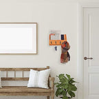 Wall Mounted Key and Mail Holder with 4 Hooks. Made of Solid Wood. Use as Key Rack, Entryway or Mudroom Organizer, Mail Sorter, Magazine Holder, Bill Sorter, Rustic Home Décor (Oak) - Image 3