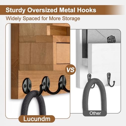 Key Holder Wall Mount, Mail Holder with Storage Drawer - Image 5