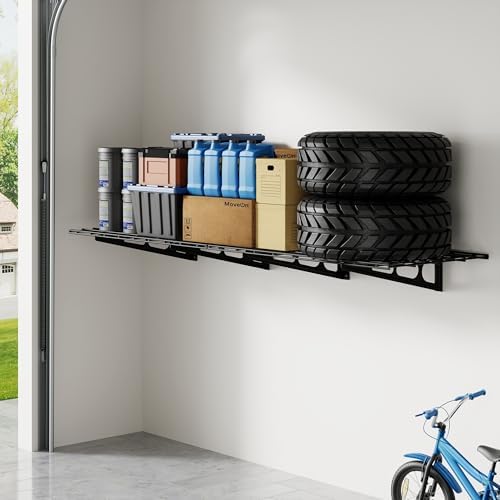 FLEXIMOUNTS 1-Pack 2x6ft Garage Shelving Wall-Mounted Storage Rack, Black by FLEXIMOUNTS