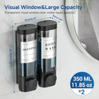 Shampoo and Conditioner Dispenser,Shower Dispenser 2 Chamber No Drill Wall-Mounted Shampoo Dispenser for Shower Wall Mounted Shower Dispenser for Bathroom Hotel,Matte Black1 - Image 5