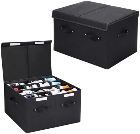 Shoe Organizer for Closet, Shoe Storage Box with Adjustable Dividers by FBBABB