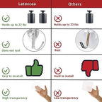 Latoxcaa Heavy Duty Adhesive Wall Hooks - Strong & Transparent, Hold up to 22lb, Waterproof & Reusable, Ideal for Kitchen, Bathroom, and Office (20 Pack) - Image 5