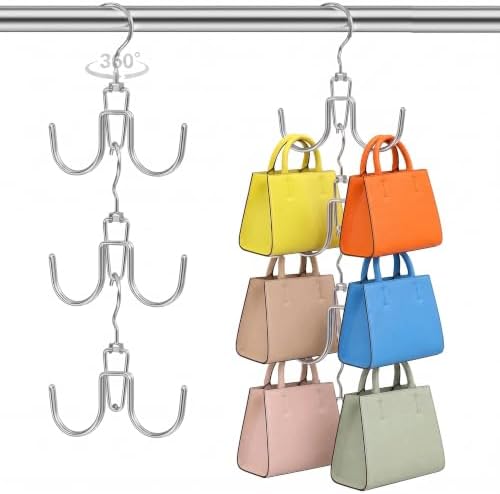 6 Pcs Heavy Duty Purse Organizer for Closet Stackable Purse Hangers by Besslly