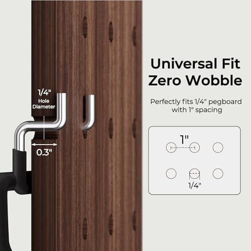INCLY 36 Pack 1/4" Pegboard Drill Holder Tool Utility Hooks - Image 4