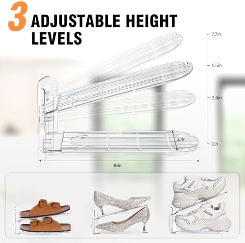 TOPNEW 20 Pack Shoe Slots Organizer Shoe Stacker Space Saver 50% (Clear) - Image 4