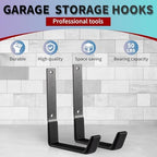 Heavy Duty Steel Hooks - Wall Mount Utility Hooks for Garage & Garden, Hose Hanger & U Hooks (4, Large) - Image 4