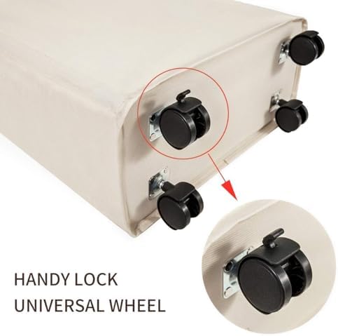 Slim Laundry Hamper with Wheels, 52L Skinny Hamper, 22" Beige - Image 4