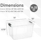 Superio 14.7 Quart Clear Plastic Storage Boxes with Lids, Stackable Organizer Containers, BPA-Free Storage Bins for Home, Office, School & Dorm, 6 Pack - Image 3