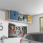 FLEXIMOUNTS 2x8 Overhead Garage Ceiling Storage Rack Organization, White - Image 4