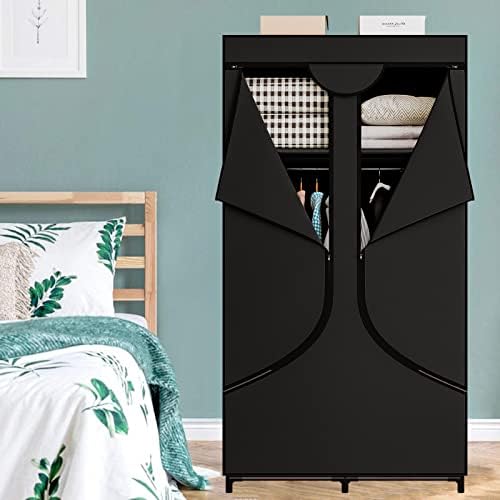 SORCEDAS Wardrobe Closet with Hanging Rods and Shelves for Clothes Storage - Image 2