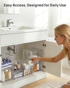 Vtopmart 8 Pack Clear Pull-Out Under Sink Organizer Set (4 Large & 4 Small) - Image 4