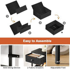 5 Tier Shoe Rack with 3 Drawers Black - Image 5