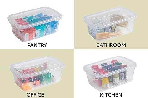 Rubbermaid Cleverstore Home/Office 6 Quart Clear Plastic Storage Tote Container Box Bin with Lid for Garage or Basement, (12 Pack) - Image 6