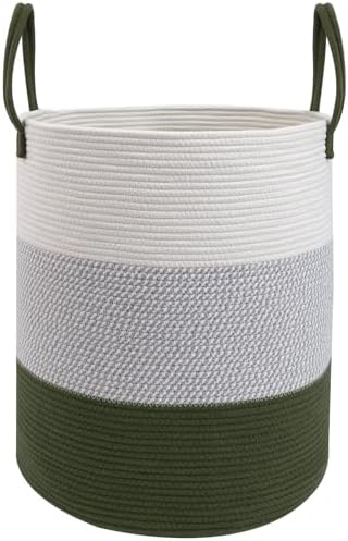 105L Extra Large Laundry Basket,Clothes Hamper with Handles-Green by HZFTJOY