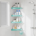 Sotfamily Plastic Shower Caddy Corner (for 90° Only), 4 Pack, Turquoise by Sotfamily