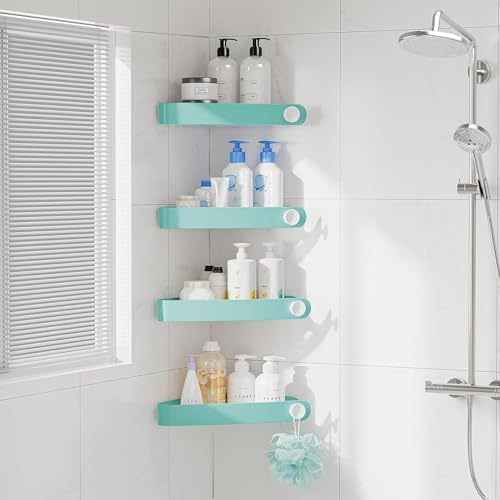 Sotfamily Plastic Shower Caddy Corner (for 90° Only), 4 Pack, Turquoise by Sotfamily