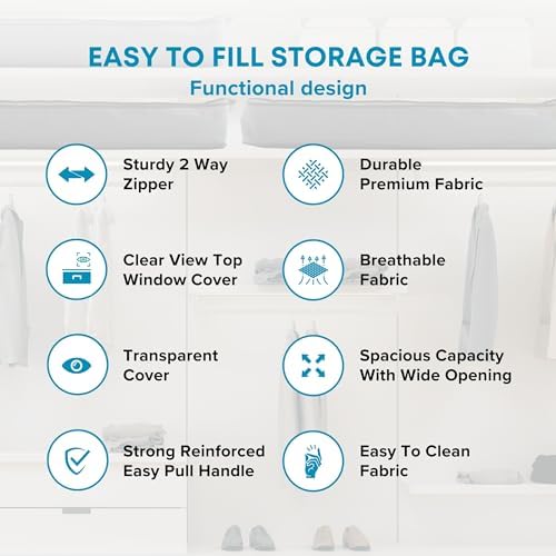 SmartCube Underbed Storage Bag 3 Large Under-the-Bed Storage Bins with Reinforced Handles Foldable Under-Bed Storage Bags and Containers by NestNeatly | Large Containers with Reinforced Handles, Foldable Underbed Storage Organizer for Clothing, Blanket... - Image 4