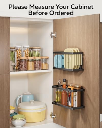 Nieifi Adhesive Cabinet Door Organizer, 5 Pack, Black - Image 7
