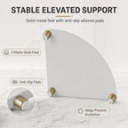 Corner Counter Shelf, Water Absorbing Stone Drying Tray Mat for Kitchen & Bathroom Sink, Diatomaceous Gold Faucet Coaster Soap Dish Rack Riser Dispenser Sponge Holder, Beige, 8.5" x 8.5" - Image 5