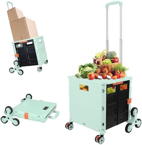 FELICON SELORSS Folding Utility Climber Cart Portable Rolling Crate-Green by FELICON