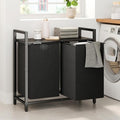 Kitstorack Laundry Basket Organizer, Laundry Hamper with Shelf & 2 Pull-Out Removable Bags, Dirty Clothes Hamper Organizer for Laundry Room Bathroom and Dorm, 2 x 11.8 gallons (44.5L) by Kitstorack