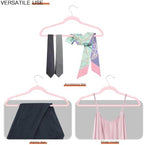 Pink Velvet Hangers 20 Pack, Slim Space Saving Suit Hangers for Closet Organizer, Rotating Silver Hook, Non Slip Clothes Felt Hanger Heavy Duty for Coat,Shirt, Pants, Camisole, Dress - Image 6