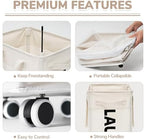 CHICVITA 75L Laundry Basket with Wheels & Handle 2-Pack, Wash Bags, White - Image 2