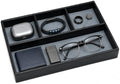 GORESE Leather Valet Tray for Men, Nightstand Organizer Desk Tray, Black by GORESE