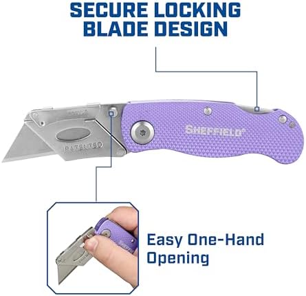 Sheffield 12346 Lock Back Utility Knife 4 Pack with 10 Utility Knife Blades - Image 5