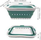 SAMMART 42L (11 gallon) Collapsible Plastic Laundry Basket - Foldable Pop Up Storage Container/Organizer - Space Saving Hamper/Basket (1, White/Celadon Green) - Image 3