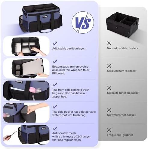 JKAOO Large Wearable Cleaning Caddy Bag with Handles, Denim Blue - Image 5
