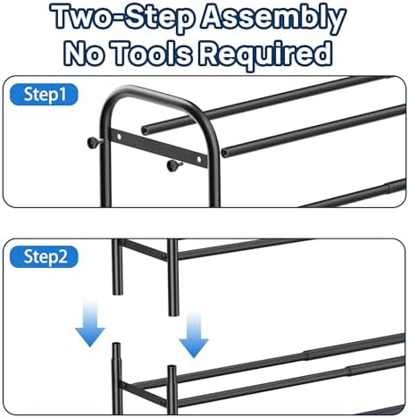 ENJOYBASICS 4 Tier Expandable Shoe Rack, Metal Small Shoes Shelf, Black - Image 4