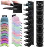Enwokran Hat Organizer for Baseball Caps 2 Pack - Multilayer Hat Storage Rack with Strong Adhesive, 2 Mounting Options, Holds Up to 40 Hats, Wall/Door Mount for Bedroom Closet(Black) by Enwokran