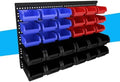 30Pcs Plastic Wall Mounted Storage Bins Parts Rack Nuts And Bolt Bins Organizer For Shop Garage for Screws, Nuts, Bolts, Nails, Beads, and Small Hardware Parts(RED+BLUE+BLACK, 30) by Unknown