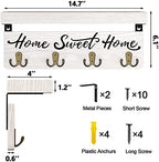 buways Key Holder Wall Mount with 8 Hooks and Cozy Home Sign(White) - Image 6