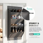WVM Over The Door Shoe Organizer with Large Deep Pockets, Hanging Closet Shoe Rack for Large Shoes, Boots, Multifunctional Entryway Door Hanger with Hooks - Image 7