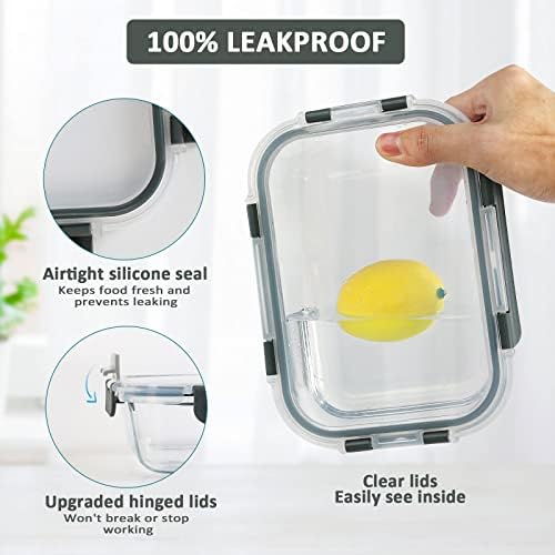 M MCIRCO 6 Pack Extra Large Glass Food Storage Containers with Lids - Image 4