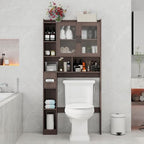 Vabches Over The Toilet Storage Cabinet with Acrylic Doors, Espresso - Image 7