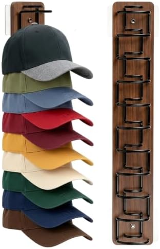 2-Pack Wall-Mounted Hat Storage Organizer, Wooden Space-Saving Rack for Cap by Unknown